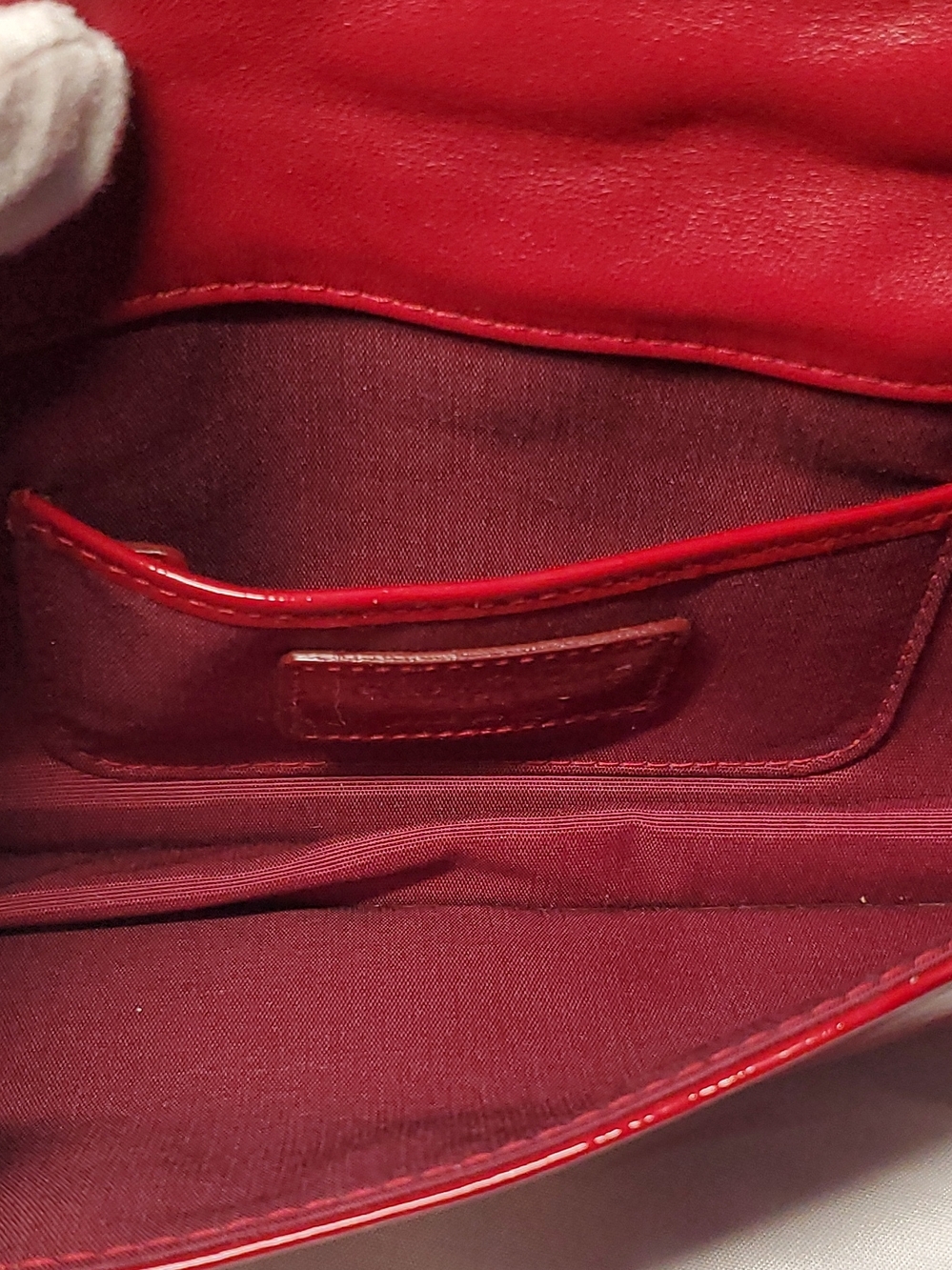 Authentic Christian Dior Red Quilted Patent Cannage Chain-Strap Shoulder Bag - Picture 12 of 16